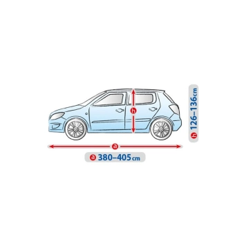 Wodoodporny nieprzemakalny pokrowiec plandeka na samochód Basic Garage M2 (hatchback) 381-405 cm
